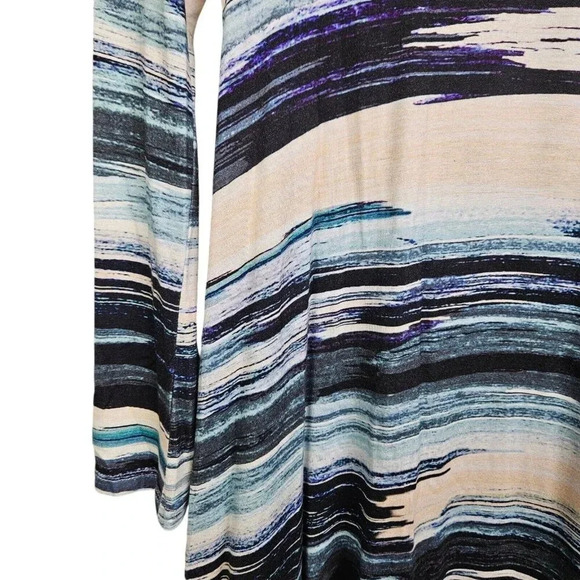 Karen Kane Multicolor Rayon Blend Scoop Neck Long Sleeve Knee Length Dress Small - Picture 9 of 10